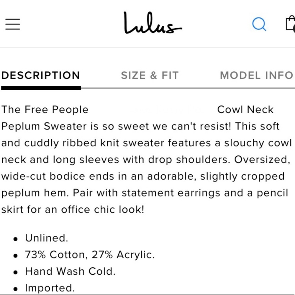 Free People Dusty Pink Ribbed Knit Ruffle Peplum Cowl Neck Turtleneck Sweater - Picture 7 of 8